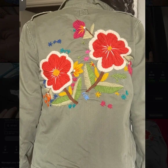 Lucky Brand Embroidered Floral Utility Jacket - Picture 2 of 5